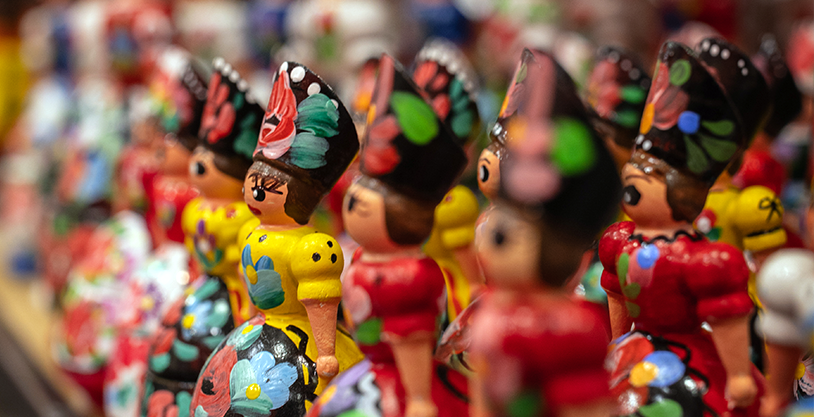 Colourful Hungarian folk dolls and souvenirs at Memories of Hungary